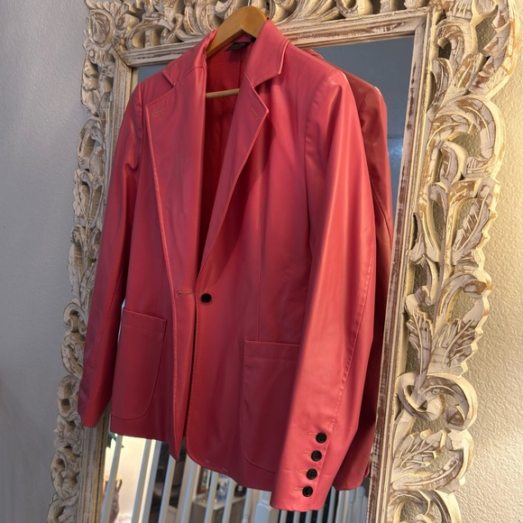 vintage pink pleather blazer - Picture 4 of 8